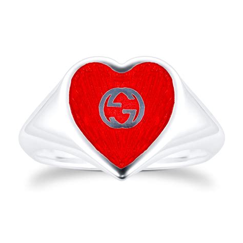 gucci sterling silver heart ring size 5.5|gucci ghost ring price.